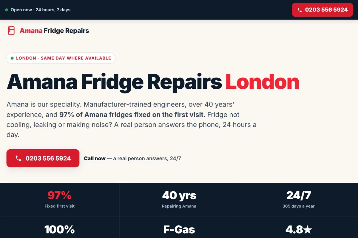 Amana Fridge Repair website
