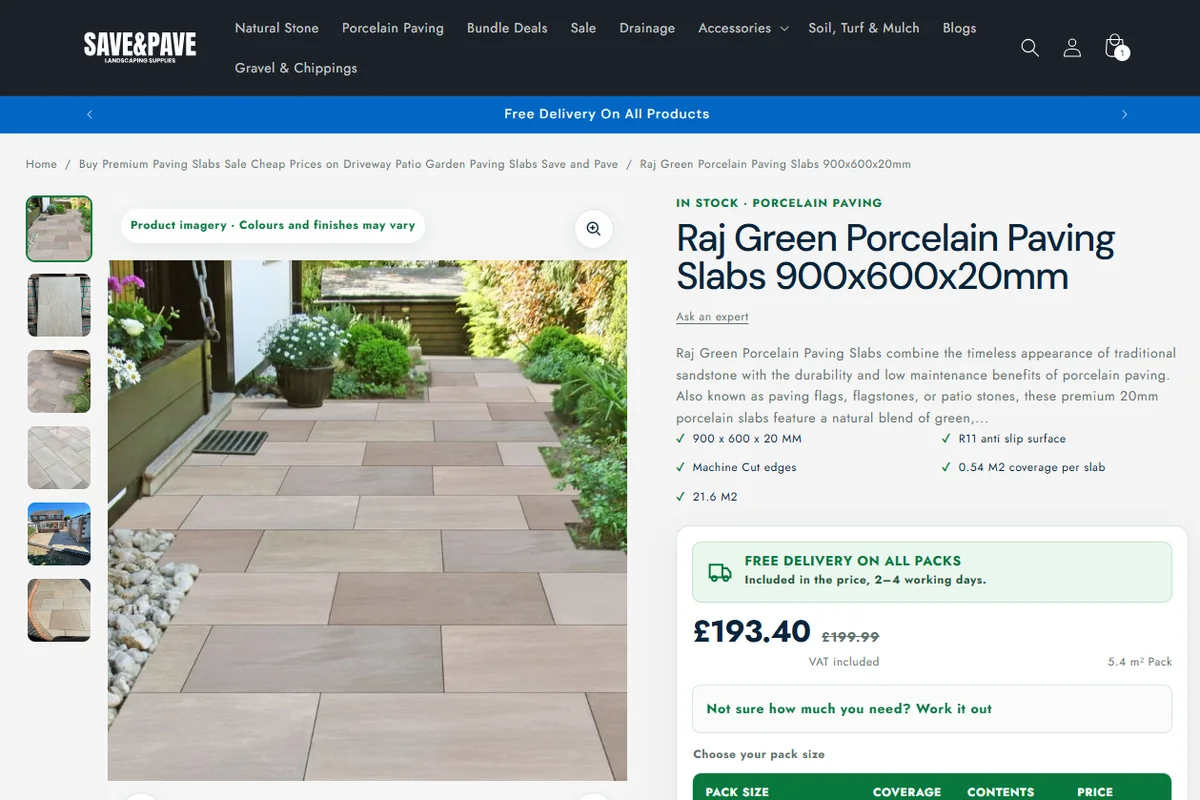 Save & Pave website